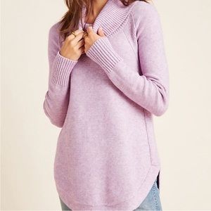 Anthropologie Lilac Cowl Neck Sweater